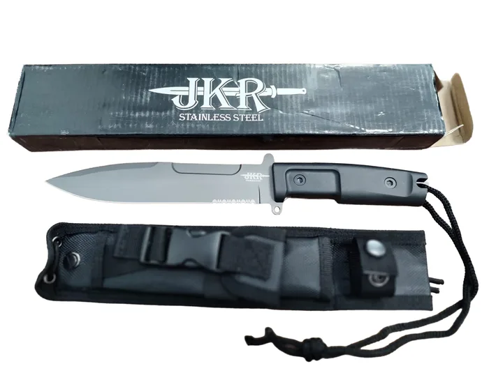 סכין הישרדות וטקטיקה מקצועית JKR STAINLESS STEEL | כולל נרתיק נשיאה קשיח (30 ס"מ)