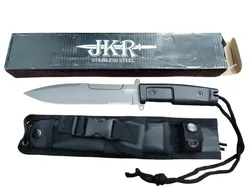 סכין הישרדות וטקטיקה מקצועית JKR STAINLESS STEEL | כולל נרתיק נשיאה קשיח (30 ס"מ)